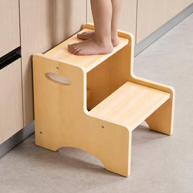 KIDL wooden toddler step stool with two steps for potty training and daily routines.