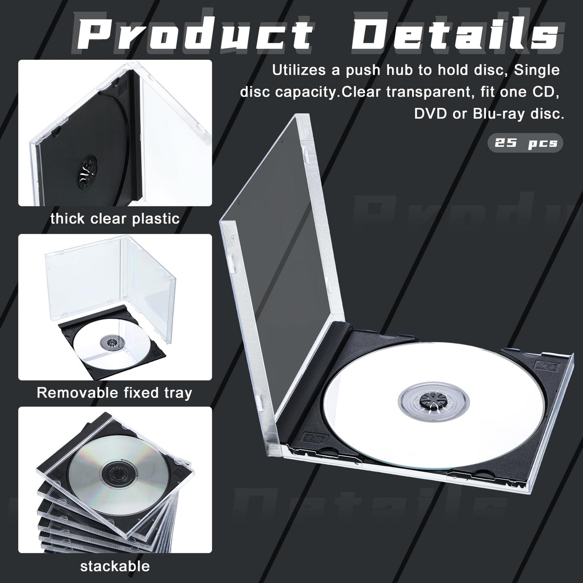 Kigley black jewel case with dust-proof protection keeps discs pristine