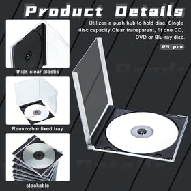 Kigley black jewel case with dust-proof protection keeps discs pristine