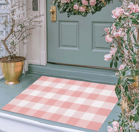 KIhipIoe buffalo plaid rug for bedroom creates soft underfoot comfort and easy care