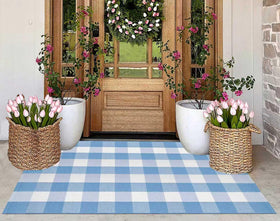 KIhipIoe buffalo plaid rug 3x5 front door mat adds welcoming texture