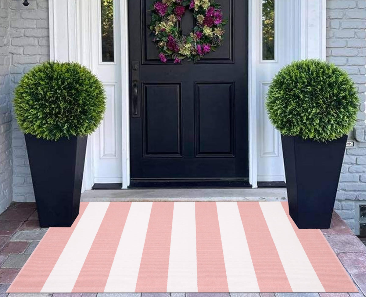 KIhipIoe entryway decor rug anchors hallways with timeless stripes.