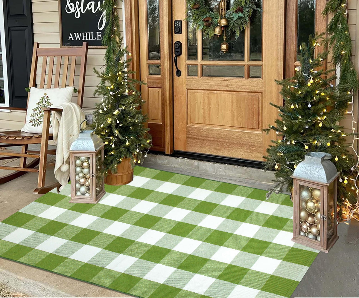 KIhipIoe welcome door mat pairs with hello decor, durable for everyday use