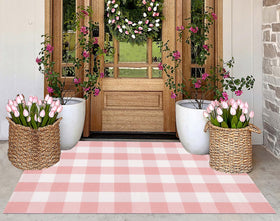 KIhipIoe pink area rug 3x5 entryway adds soft texture and welcoming vibe.