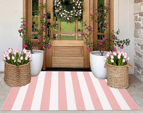 KIhipIoe welcome mat-front door rug striped creates a warm greeting for guests.