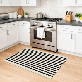 KILOCOCO beige striped rug as a thoughtful housewarming gift option