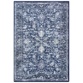 KILOCOCO floral Moroccan-style rug adds warmth to mudrooms and playrooms.