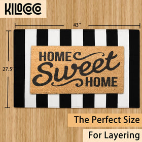 KILOCOCO striped rug under a door, designed for smooth clearance.