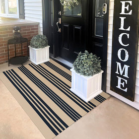 KILOCOCO striped rug 3x5 front door mat adds outdoor curb appeal and durability