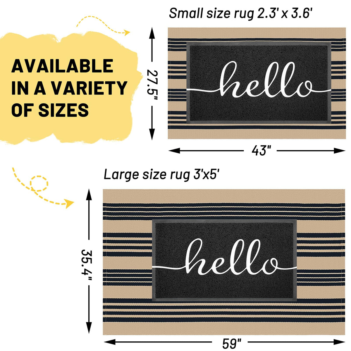 KILOCOCO striped rug brown-black stripe adds classic style.