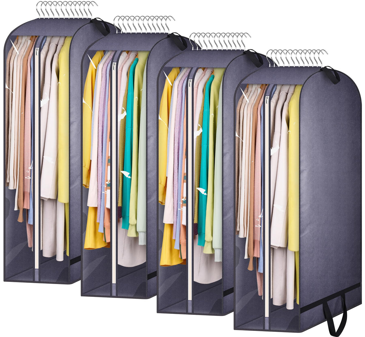 KIMBORA 10-inch gusseted clear garment bags protect suits while staying visible