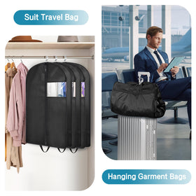 KIMBORA bag featuring a clear window for quick garment visibility.