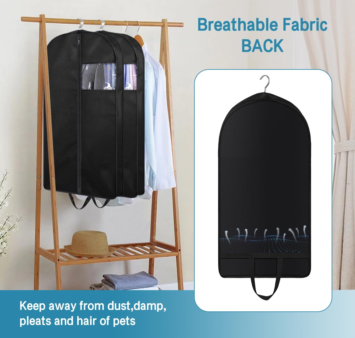 KIMBORA foldable garment bag design saves packing space.