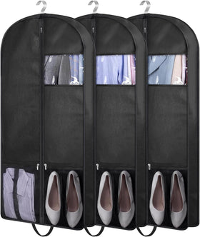KIMBORA 43-inch suit bags front view showing 4-inch gussets for suits