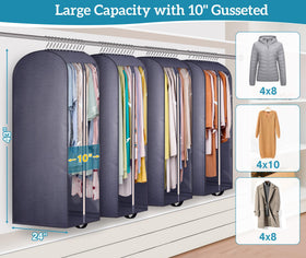 KIMBORA clear-side visibility garment bag for quick outfit access