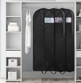 KIMBORA foldable handles on dress bag for convenient travel packing.