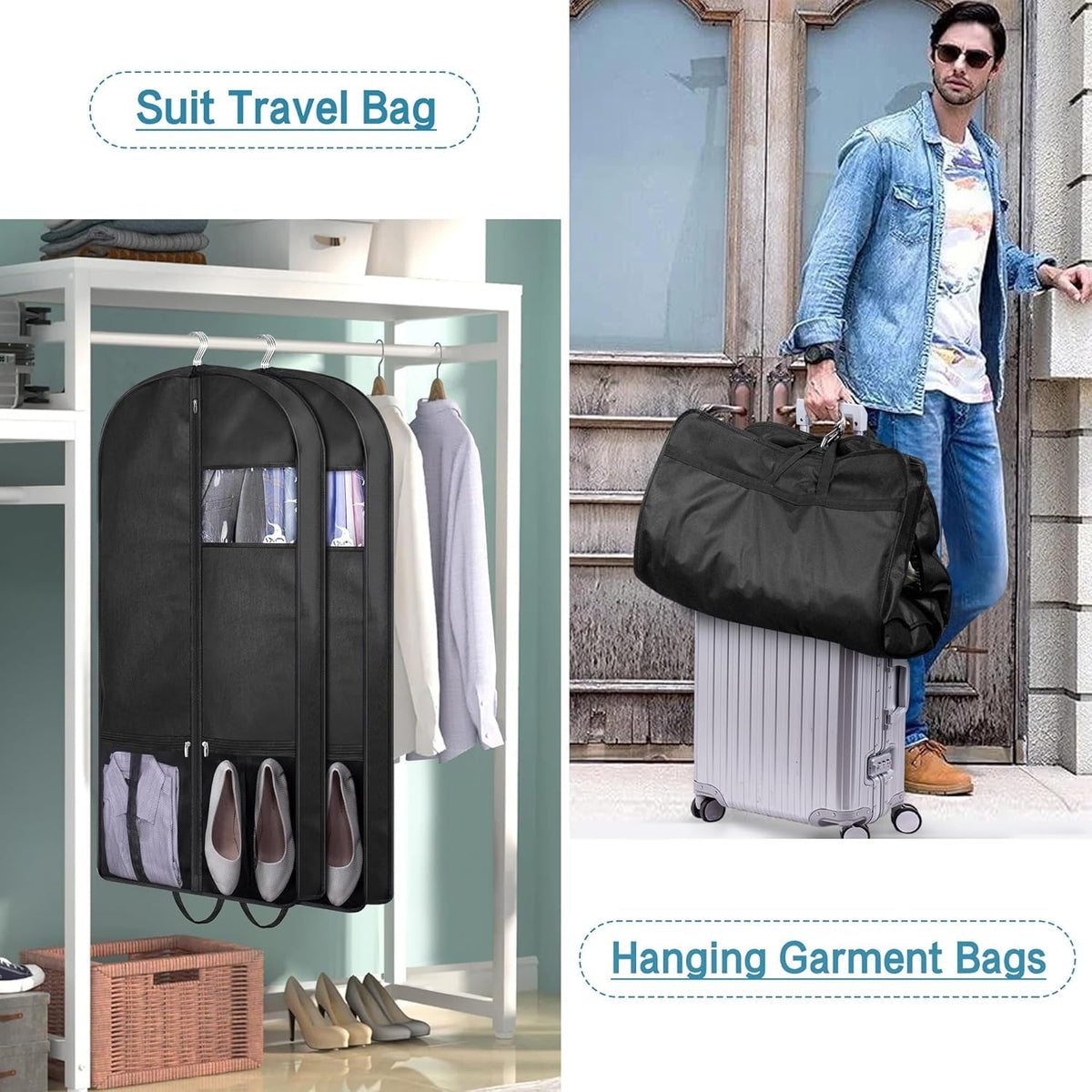 KIMBORA clear PVC window and zipper for quick clothing access