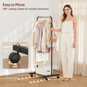 KIMBORA assembly diagram for the small clothing rack with wheels