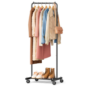 KIMBORA small clothing rack front view showing compact space-saving design
