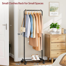 KIMBORA small clothing rack side profile with sturdy base and matte finish