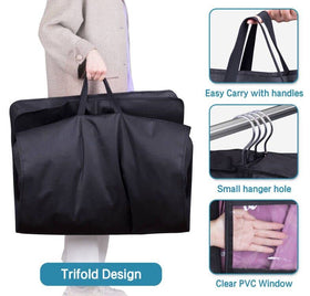 KIMBORA travel-friendly dress bag with handles for easy transport of long garments.