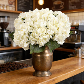 Kimura's Cabin silk hydrangea stem with bendable wire for versatile arrangements