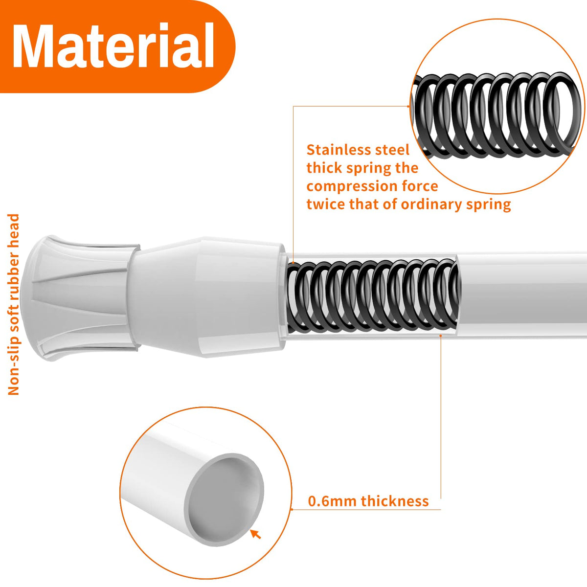 Kimwason 6-pack curtain rod installed between boards without wall damage.