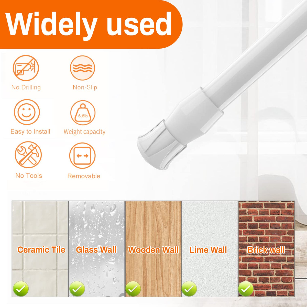 Kimwason 6-pack rod suitable for kitchen, closet, or cabinet organization.