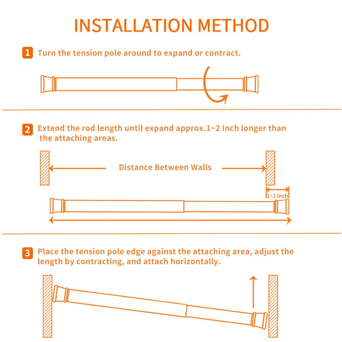 Kimwason 6-pack curtain rod length range 28-46 inches for versatile mounting.