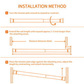 Kimwason 6-pack curtain rod length range 28-46 inches for versatile mounting.