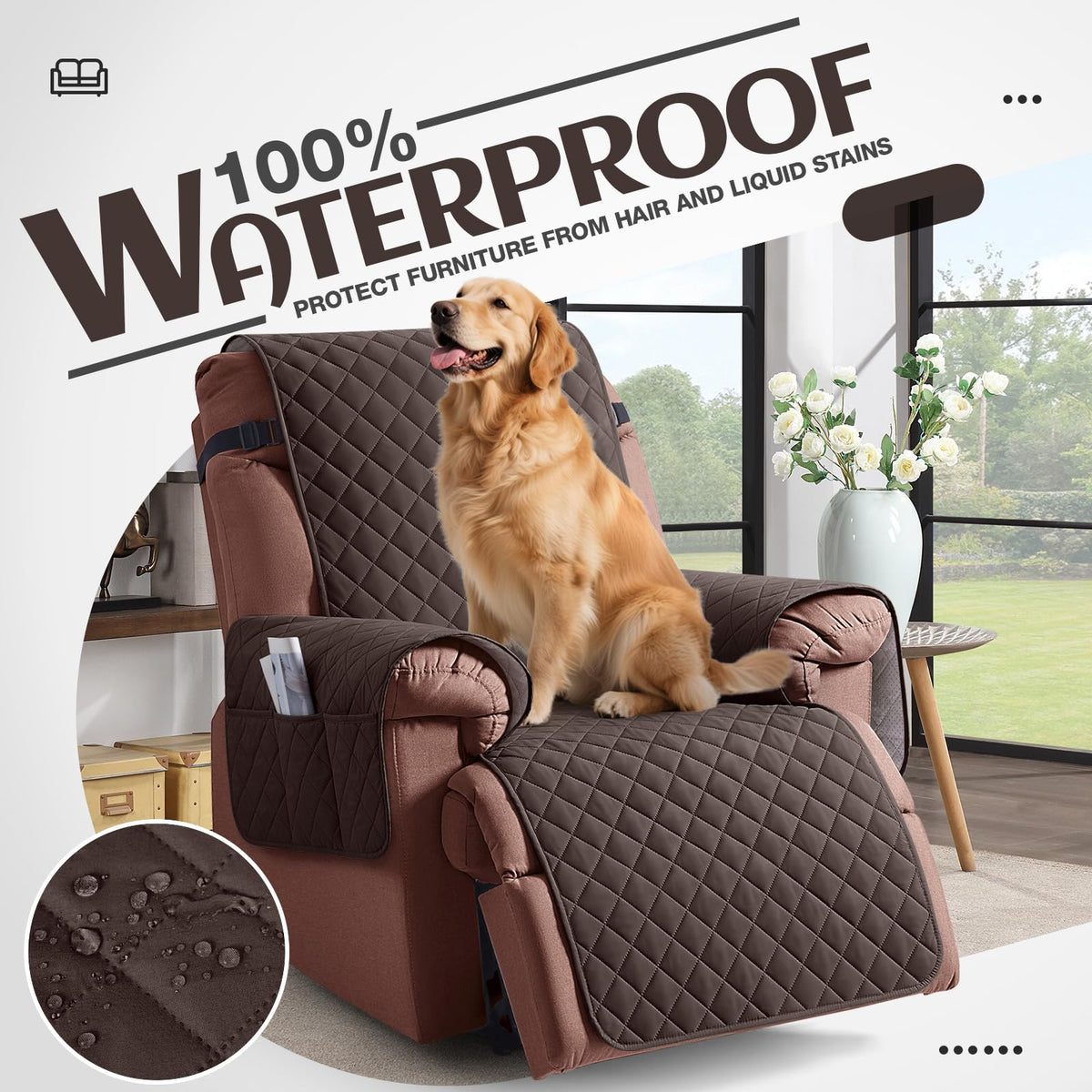 KinCam chair protector shields against scratches and pet hair.