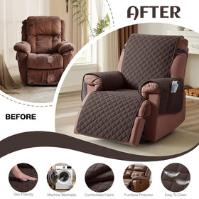KinCam recliner cover fits standard recliners around 23.6 inches.