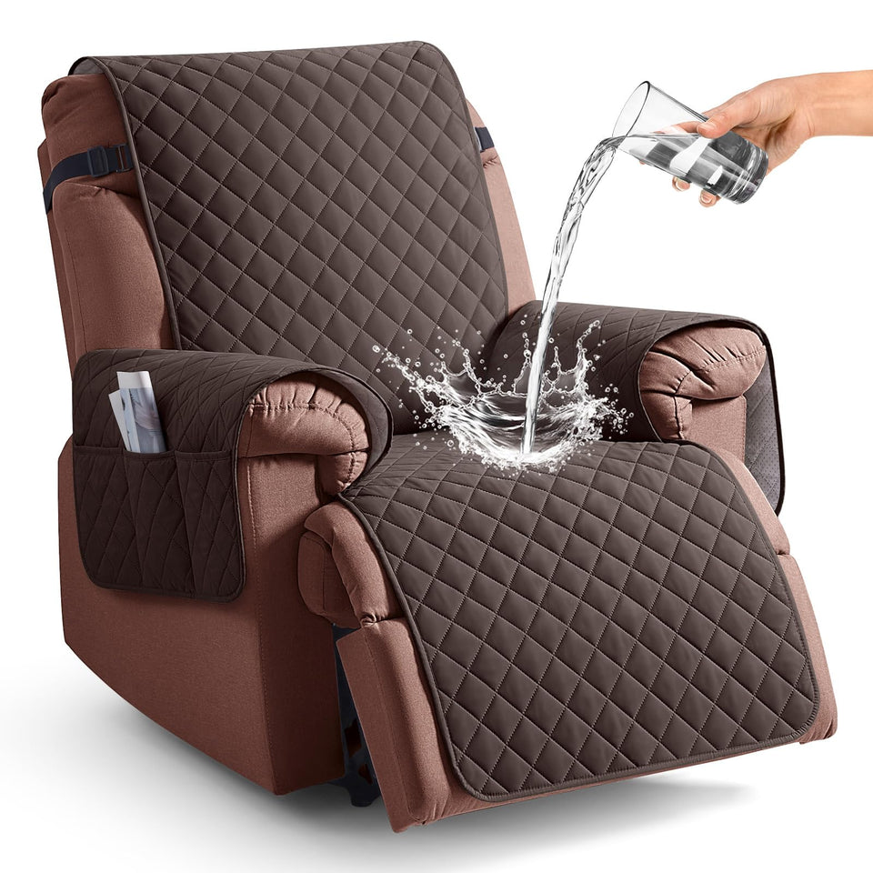 KinCam recliner cover waterproof fabric keeps spills away from furniture.