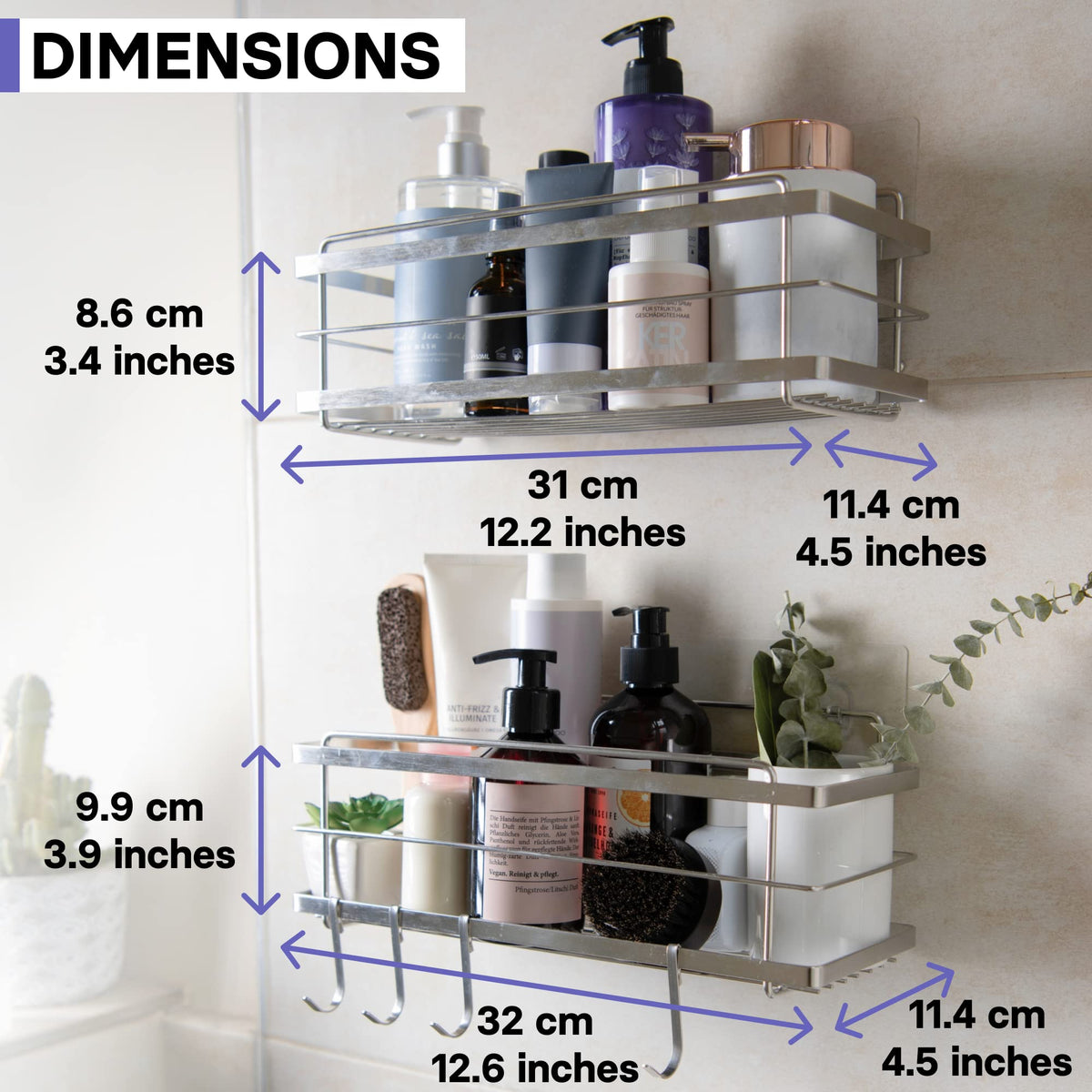 No drill wall mount setup by KINCMAX for clutter free bathroom