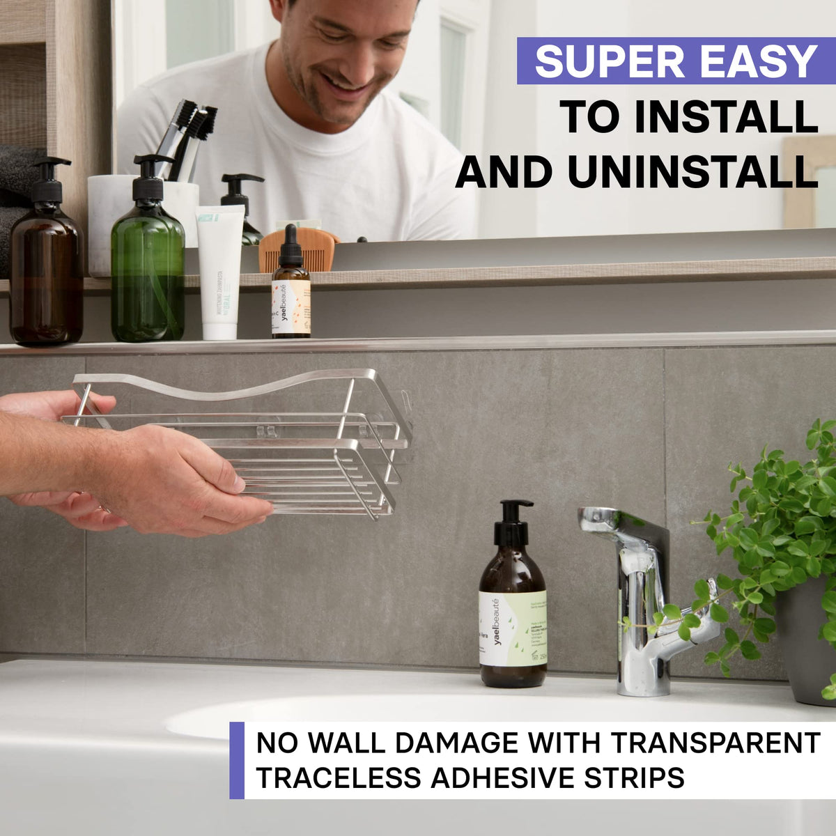 KINCMAX Premium Shower Caddy four-hooks provide flexible hanging space for accessories.