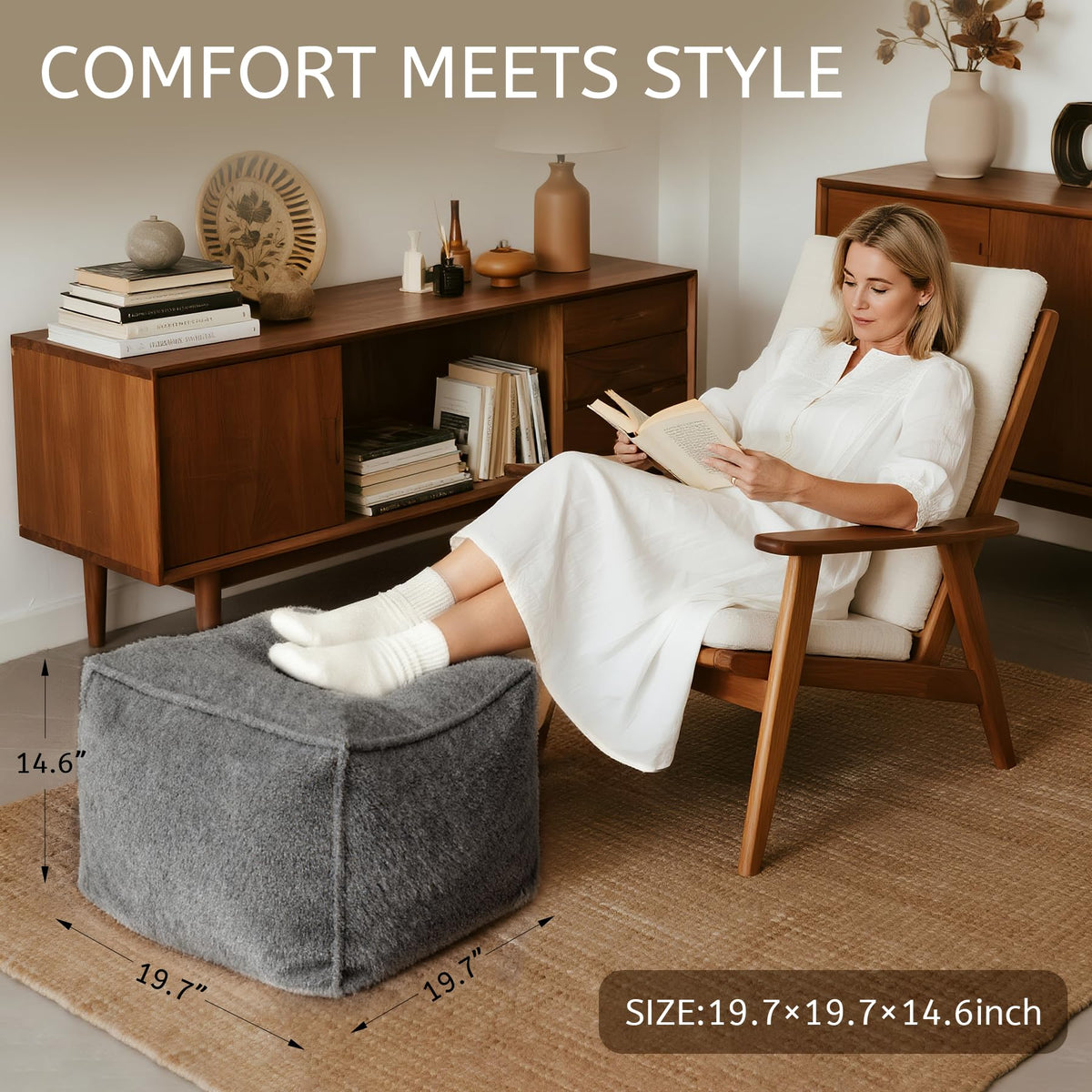 Kinevoli foam chunk filling offers plush comfort with a relaxed, lounge-like feel.