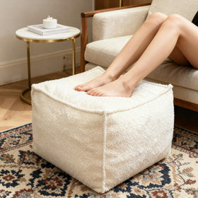 Kinevoli Square Pouf Boucle Fabric adds a soft, inviting touch to any seating area.