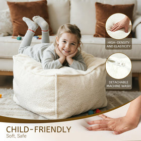 Kinevoli Square Pouf Lightweight Design makes repositioning effortless in busy homes.