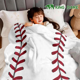 KING DARE baseball blanket kids snuggling for comforting playtime.