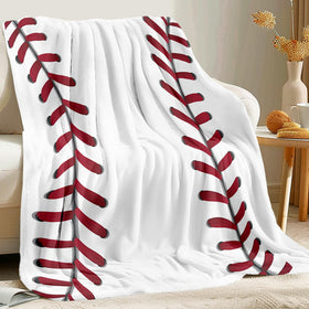 KING DARE baseball blanket close-up of soft fleece for cozy warmth.