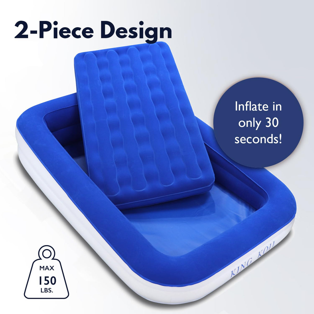 King Koil built-in safety bumper keeps little sleepers secure at night