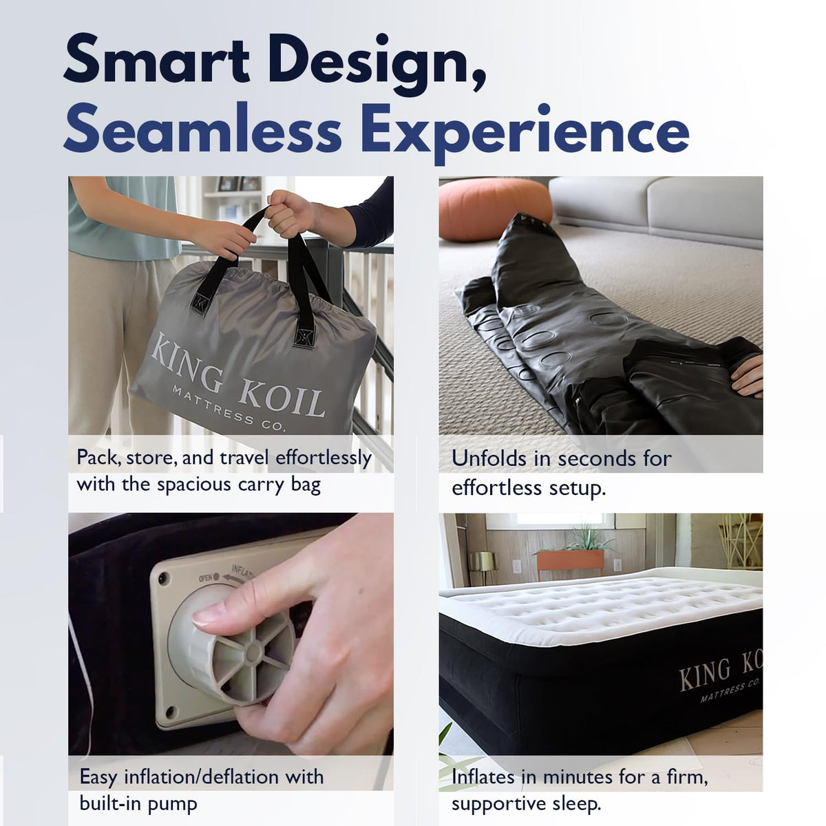 King Koil full-size air mattress for indoor and outdoor use