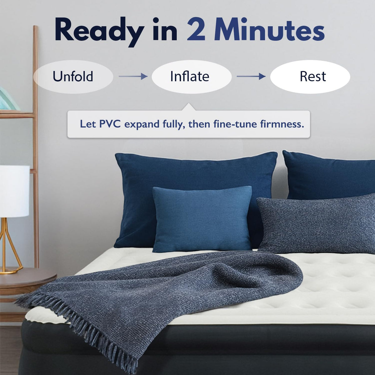 King Koil airbed no-slip base for stable night sleep