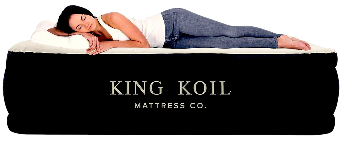 King Koil luxury airbed top view with plush surface for guests