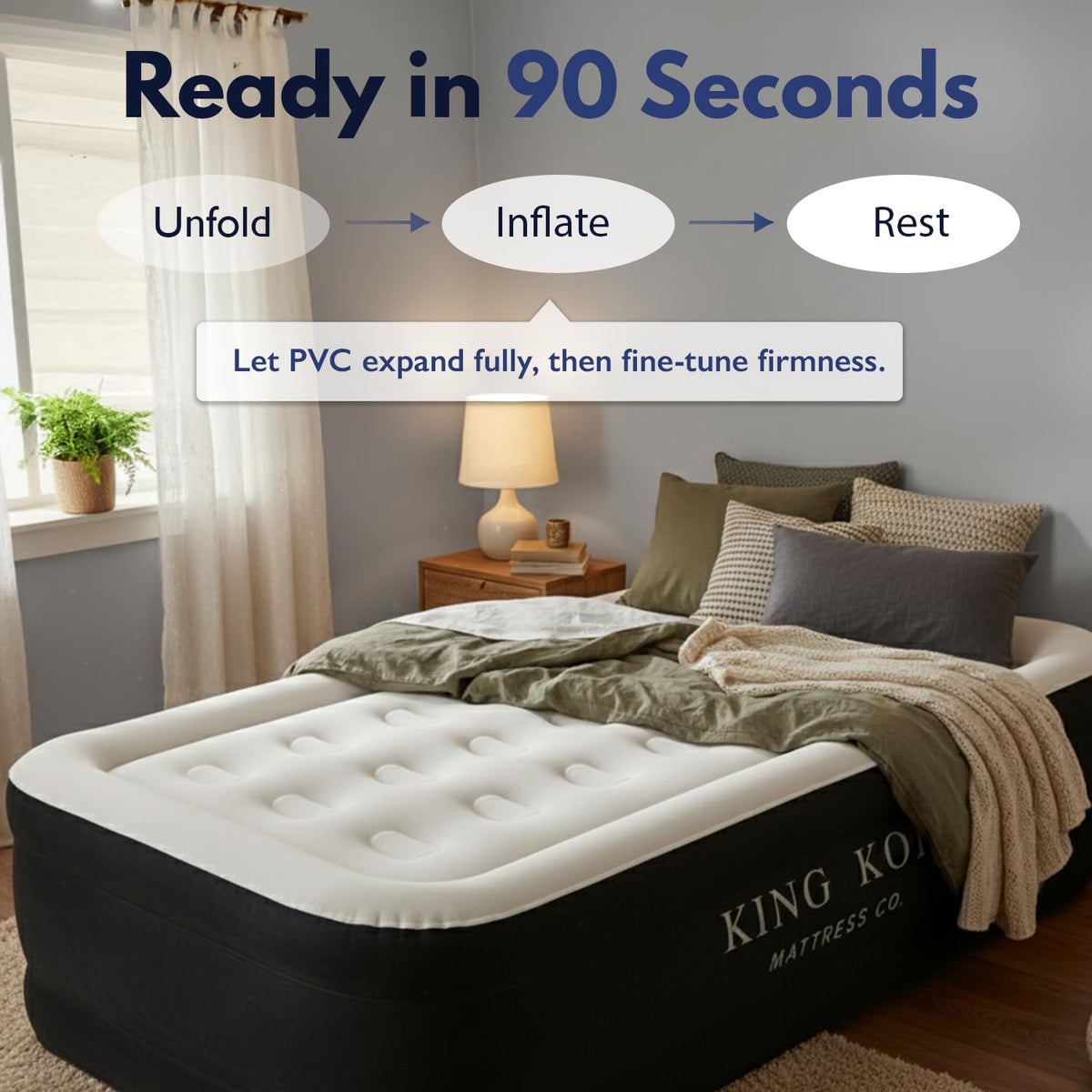 Supports up to 350 pounds with a no-slip base for secure sleep.