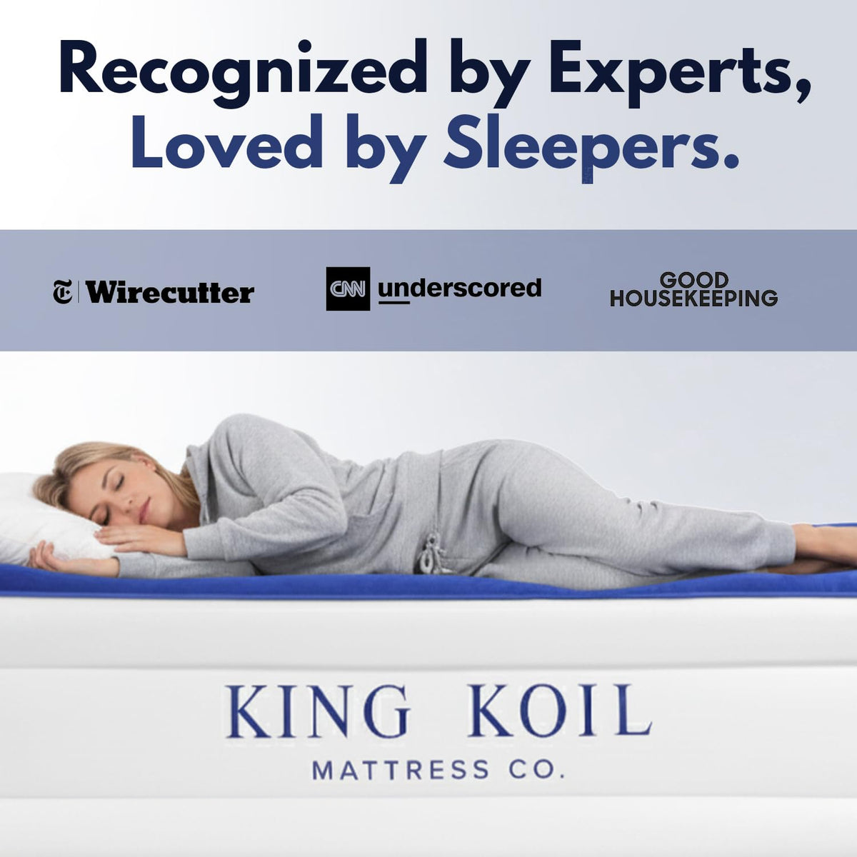King Koil luxury twin air mattress with 1-year warranty for confidence.