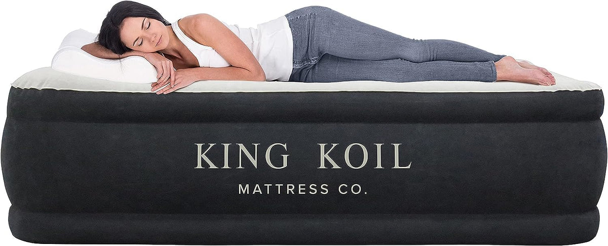 King Koil plush pillow-top twin airbed for luxurious guest room comfort.