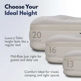 King Koil queen air mattress with coil-beam support for stable alignment