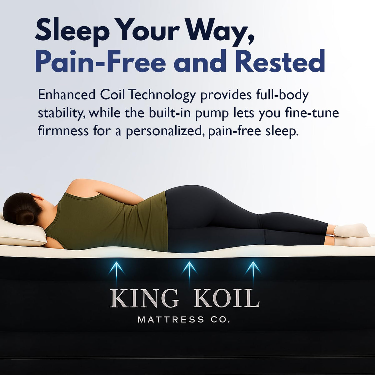 King Koil soft flocked top texture enhances sleeping feel