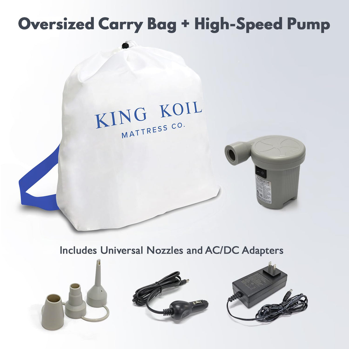 King Koil portable travel bag makes packing and transport easy